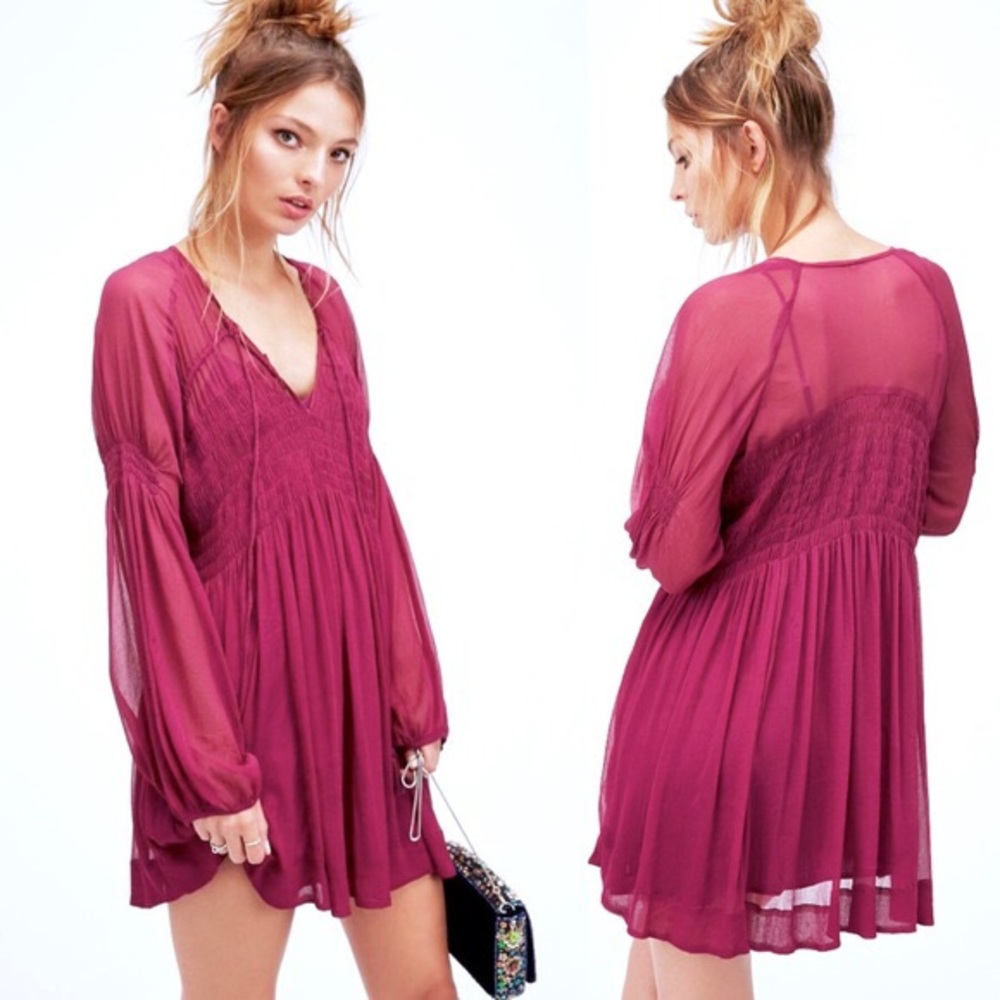 Free People Lini Smocked Mini Dress